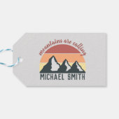 ヴィンテージパステル山脈はモノグラムグレーを呼び出している ギフトタグ (裏面横)