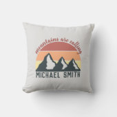 ヴィンテージパステル山脈はモノグラムグレーを呼び出している クッション (正面)