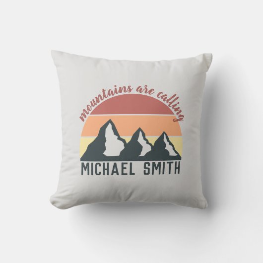 ヴィンテージパステル山脈はモノグラムグレーを呼び出している クッション (正面)