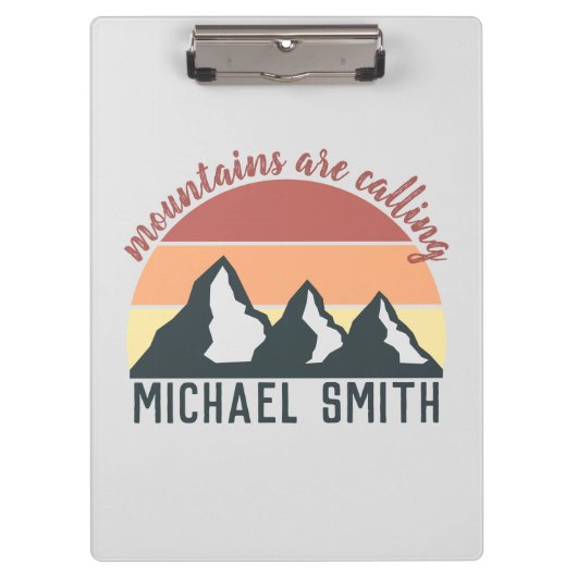 ヴィンテージパステル山脈はモノグラムグレーを呼び出している クリップボード (正面)
