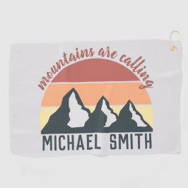 ヴィンテージパステル山脈はモノグラムグレーを呼び出している ゴルフタオル