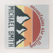 ヴィンテージパステル山脈はモノグラムグレーを呼び出している ジグソーパズル (横)