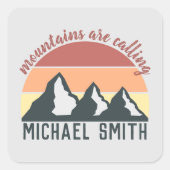 ヴィンテージパステル山脈はモノグラムグレーを呼び出している スクエアシール (正面)