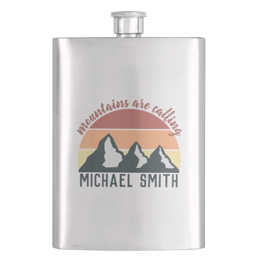 ヴィンテージパステル山脈はモノグラムグレーを呼び出している フラスク (正面)