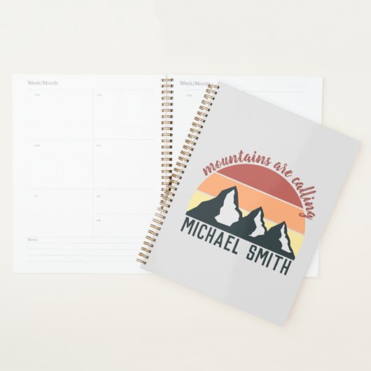 ヴィンテージパステル山脈はモノグラムグレーを呼び出している プランナー手帳 (ディスプレー)