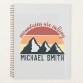 ヴィンテージパステル山脈はモノグラムグレーを呼び出している プランナー手帳 (正面)