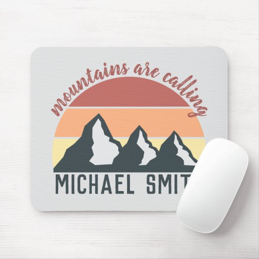 ヴィンテージパステル山脈はモノグラムグレーを呼び出している マウスパッド (マウス)