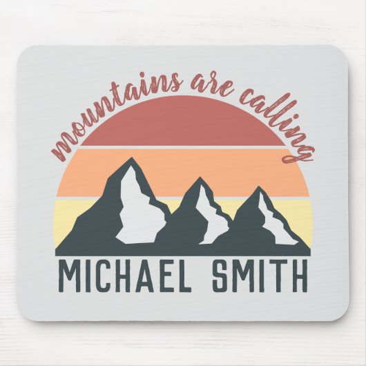ヴィンテージパステル山脈はモノグラムグレーを呼び出している マウスパッド (正面)