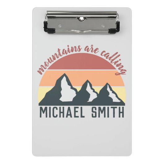 ヴィンテージパステル山脈はモノグラムグレーを呼び出している ミニクリップボード (正面)