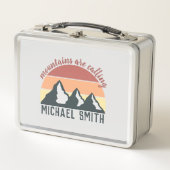 ヴィンテージパステル山脈はモノグラムグレーを呼び出している メタルランチボックス (正面)