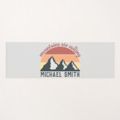 ヴィンテージパステル山脈はモノグラムグレーを呼び出している ヨガマット (正面(横))