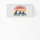 ヴィンテージパステル山脈はモノグラムグレーを呼び出している 横断幕 (インサイチュ)