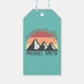 ヴィンテージパステル山脈はモノグラムスカイを呼び出している ギフトタグ (正面)