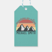 ヴィンテージパステル山脈はモノグラムスカイを呼び出している ギフトタグ (裏面)