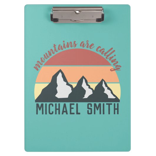 ヴィンテージパステル山脈はモノグラムスカイを呼び出している クリップボード (正面)