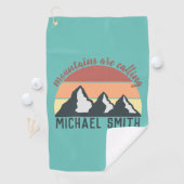 ヴィンテージパステル山脈はモノグラムスカイを呼び出している ゴルフタオル (インサイチュ)