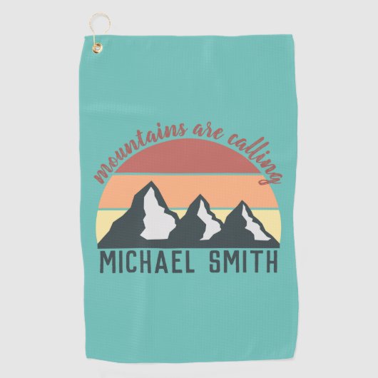 ヴィンテージパステル山脈はモノグラムスカイを呼び出している ゴルフタオル (正面)