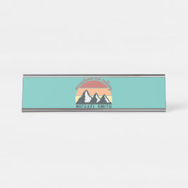 ヴィンテージパステル山脈はモノグラムスカイを呼び出している デスクネームプレート