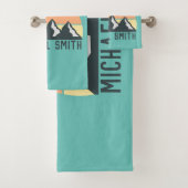 ヴィンテージパステル山脈はモノグラムスカイを呼び出している バスタオルセット (インサイチュ)