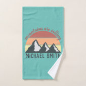 ヴィンテージパステル山脈はモノグラムスカイを呼び出している バスタオルセット (ハンドタオル)