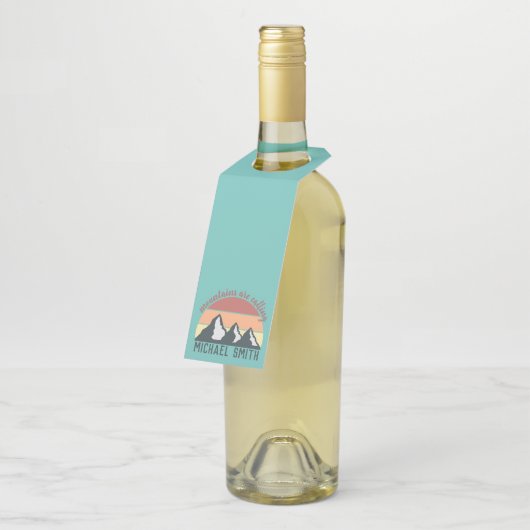 ヴィンテージパステル山脈はモノグラムスカイを呼び出している ボトルネックタグ (アングル)