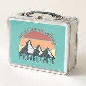 ヴィンテージパステル山脈はモノグラムスカイを呼び出している メタルランチボックス (正面)