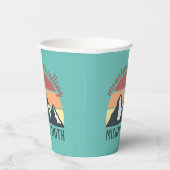 ヴィンテージパステル山脈はモノグラムスカイを呼び出している 紙コップ (右)