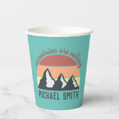 ヴィンテージパステル山脈はモノグラムスカイを呼び出している 紙コップ (正面)