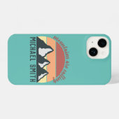 ヴィンテージパステル山脈はモノグラムスカイを呼び出している iPhoneケース (裏面横)