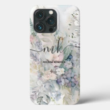 ヴィンテージパステル抽象芸術フラワーズモノグラム名