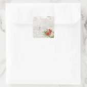 ヴィンテージパステル日本の伝統的イラストレーション スクエアシール (バッグ)