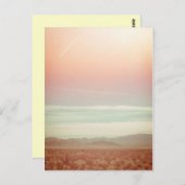ヴィンテージパステル海ビーチサンセットカード ポストカード (正面/裏面)