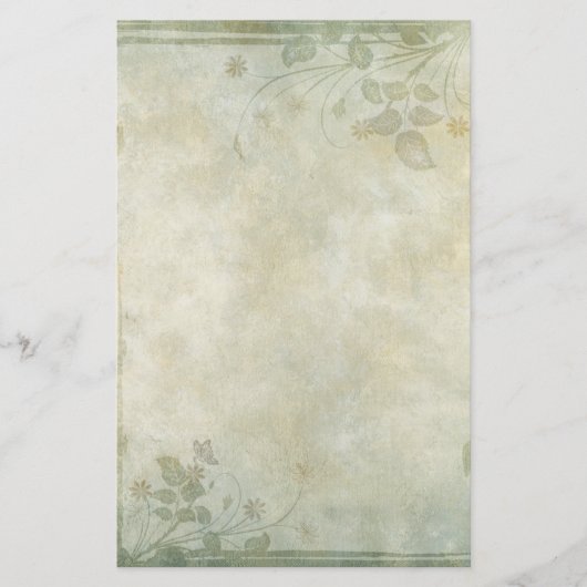 ヴィンテージパステル結婚フローラ 便箋 (正面)