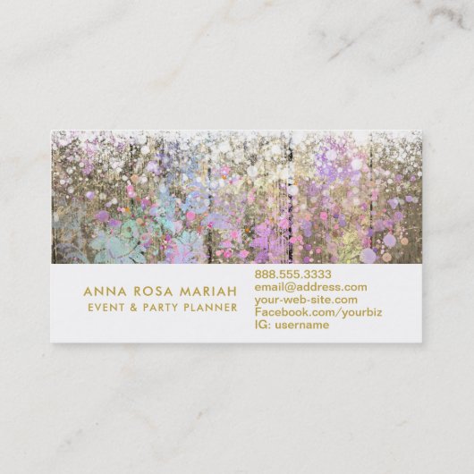 *~*ヴィンテージパステ素朴ル古木のみすぼらしい 名刺 (裏面)