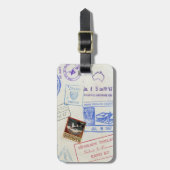 ヴィンテージパスポート査証切手 ラゲッジタグ (正面縦)