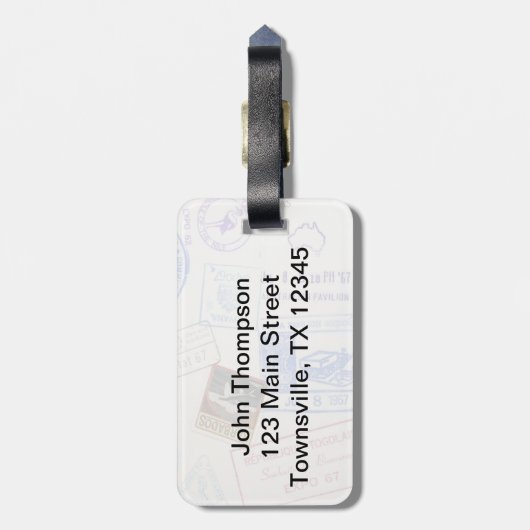 ヴィンテージパスポート査証切手 ラゲッジタグ (裏面縦)