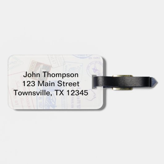 ヴィンテージパスポート査証切手 ラゲッジタグ (裏面横)