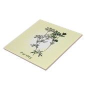 ヴィンテージパセリーハーブ植物芸術セラミックタイル タイル (側面)