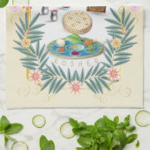 ヴィンテージパソバーセダーコーシェールペサック装飾品 キッチンタオル (折り畳み)