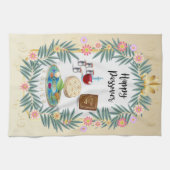 ヴィンテージパソバーセダーコーシェールペサック装飾品 キッチンタオル (横)