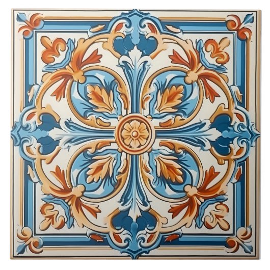 ヴィンテージパタイタリアン地中海のーン タイル (正面)