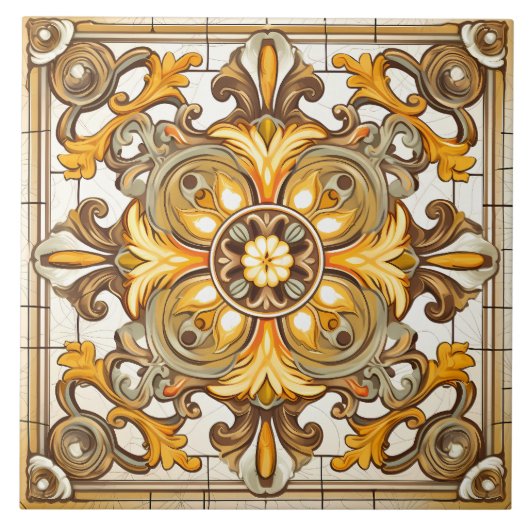 ヴィンテージパタイタリアン地中海のーン タイル (正面)