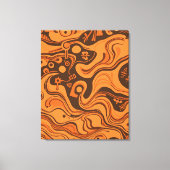 ヴィンテージパタミニマルサイケデリックーン キャンバスプリント (正面)