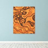 ヴィンテージパタミニマルサイケデリックーン キャンバスプリント (インサイチュ (ウッドフロア))