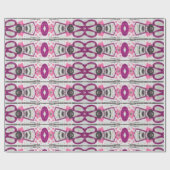 ヴィンテージパターモダンンピンクホワイトパープルデクページ ラッピングペーパー (フラット)