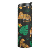 ヴィンテージパターンとヒョウと熱帯葉  タンブラー (回転左)