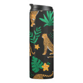 ヴィンテージパターンとヒョウと熱帯葉  タンブラー (回転右)