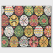 ヴィンテージパターンにピサンキー。復活祭の卵型。 ラッピングペーパー (フラット)