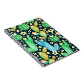 ヴィンテージパターンに多肉汁。水彩サボテン ノートブック (右側)