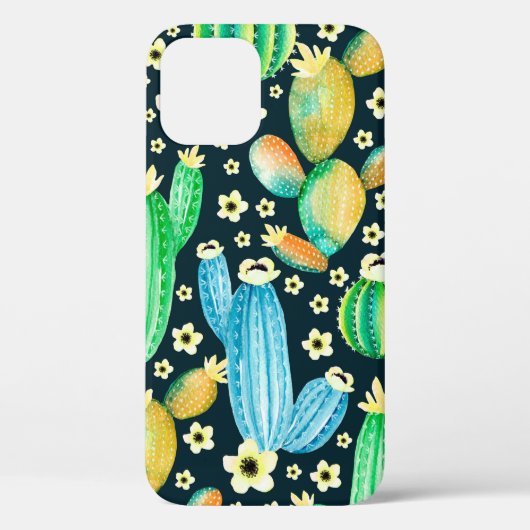 ヴィンテージパターンに多肉汁。水彩サボテン Case-Mate iPhoneケース (裏面)